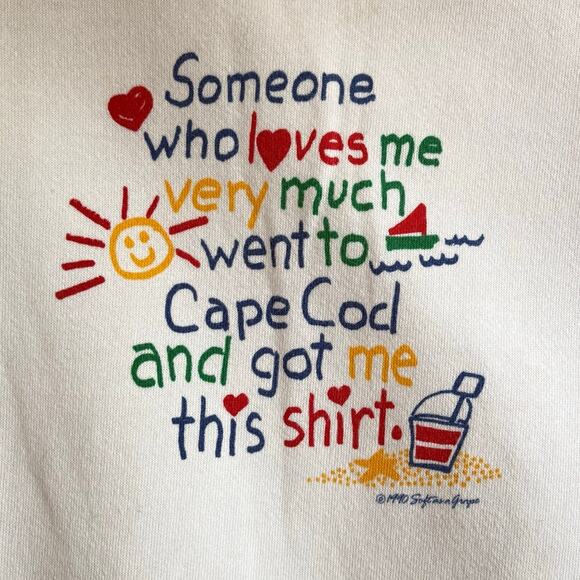 USA made cotton blend Kids Lee Cape Cod 1990s sweatshirt vintage big print Large - Picture 8 of 9